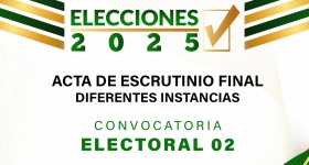 Escrutinio final de la jornada de elección de los Representantes a las diferentes Instancias